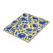 Moderne Blumenblume in Gelb Fliese (Seite)