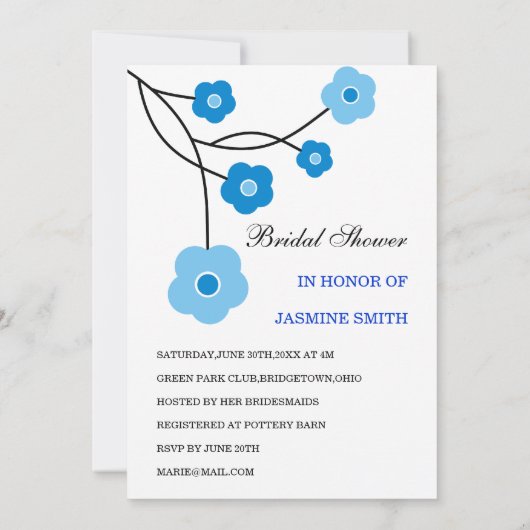 Moderne Blumenbrücke Einladungen (Rückseite)