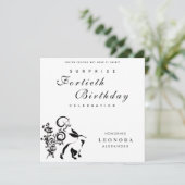 Moderne Blumenbunny Jegliche Überraschung Geburtst Einladung (Stehend Vorderseite)