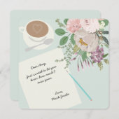 Moderne Blumencoffe-Liebe Mitteilungskarte (Vorne/Hinten)