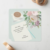 Moderne Blumencoffe-Liebe Mitteilungskarte (Vorderseite/Rückseite Beispiel)