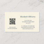 Moderne Blumencreme Magnolia | QR-Code Visitenkarte (Rückseite)