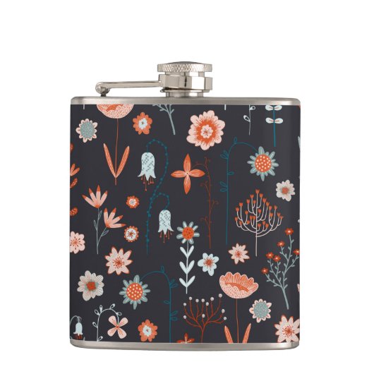 Moderne Blumendarme Flachmann (Vorderseite)