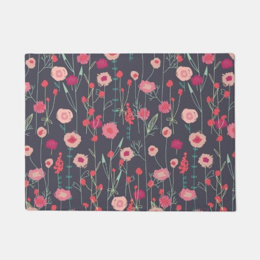Moderne Blumendarme Fußmatte (Vorderseite)