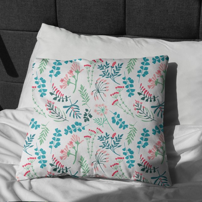 Moderne Blumendrucke Kissen (Modern Floral Print Pillow)