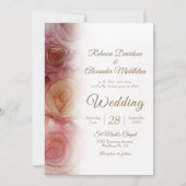 Moderne blumendunkle Carmine Einladung zur Hochzei (Vorderseite)