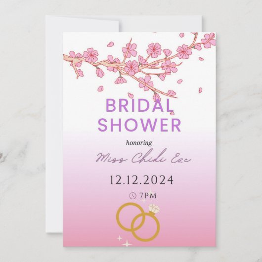 Moderne Blumendusche Einladung (Vorderseite)