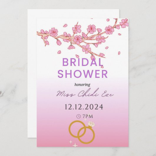 Moderne Blumendusche Einladung (Vorne/Hinten)