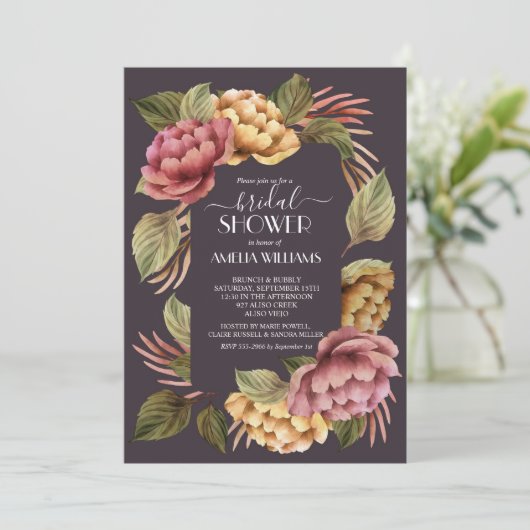 Moderne Blumendusche Einladungen (Stehend Vorderseite)