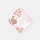 Moderne Blumendusche Pink Teddy Bear Girl Baby Dus Serviette (Ecke)