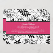 Moderne Blumendusche (Rosa) Einladung (Vorne/Hinten)