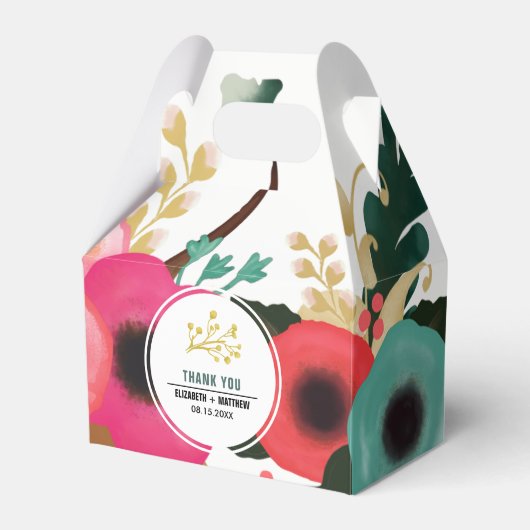 Moderne, blumeneigene Hochzeitstiefel Geschenkschachtel (Vorderseite)