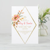 Moderne blumenfallen Minimalistische Boho-Chic-Hoc Einladung (Stehend Vorderseite)