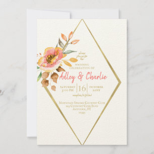 Moderne blumenfallen Minimalistische Boho-Chic-Hoc Einladung