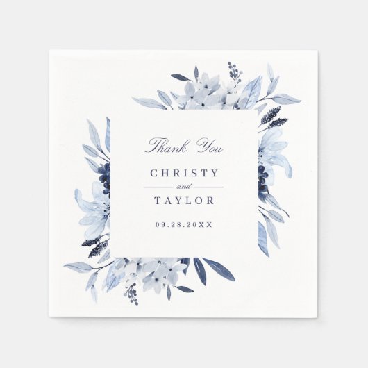 Moderne Blumenfarbe Personalisiert Serviette (Vorderseite)