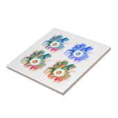 Moderne, blumenfarbene Aquarellfarben, handgezeich Fliese (Seite)