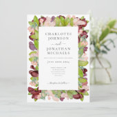 Moderne blumenfarbene Orangefarbene Hochzeit Einladung (Stehend Vorderseite)