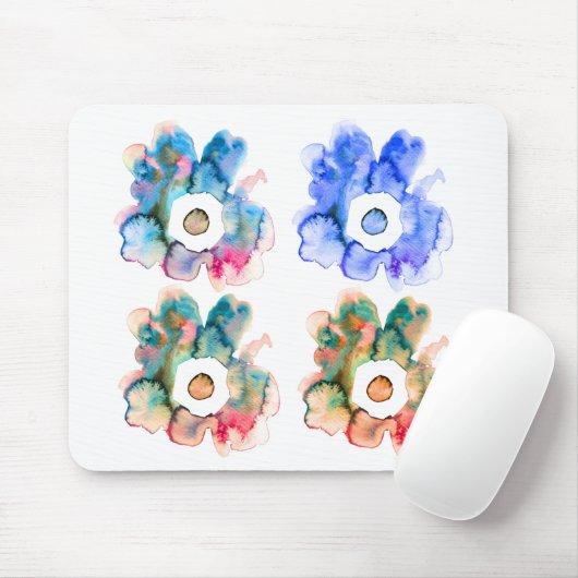 Moderne, blumenfarbene Wasserfarben, handgezeichne Mousepad (Mit Mouse)