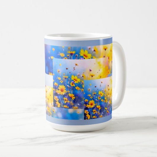 Moderne Blumenfelder Kaffeetasse (VorderseiteRechts)