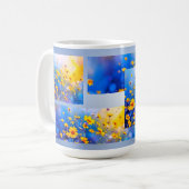 Moderne Blumenfelder Kaffeetasse (Vorderseite Links)