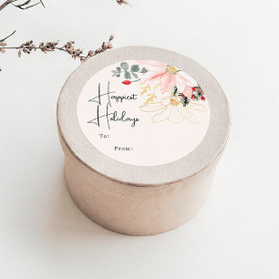 Moderne, blumenfreudigste Ferien nach Runder Aufkleber