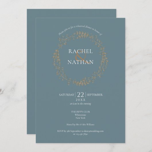 Moderne Blumengarten | Probe Einladung (Vorne/Hinten)