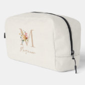 Moderne Blumengebinde-Monogramm Waschbeutel (Rechte Ecke)