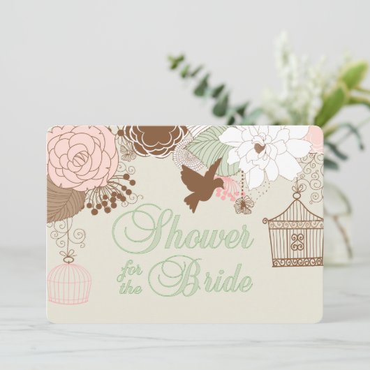 Moderne Blumengeburtdusche Einladung (Stehend Vorderseite)