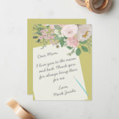 Moderne, blumengemachte Muttersprache Mitteilungskarte (Vorderseite/Rückseite Beispiel)