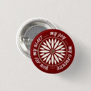 MODErne BLUMENGESCHENKE VON MUTTER VATER SCHWESTER Button