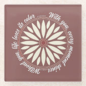 MODERNE BLUMENGESCHENKE VON MUTTER VATER SCHWESTER GLASUNTERSETZER (Vorderseite)