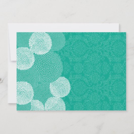 Moderne blumengeschichtliche Hochzeitseinladungen Einladung (Rückseite)