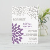 Moderne blumengeschichtliche Hochzeitseinladungen Einladung (Stehend Vorderseite)