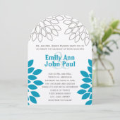 Moderne blumengeschichtliche Hochzeitseinladungen Einladung (Stehend Vorderseite)