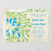 Moderne blumengeschichtliche Hochzeitseinladungen Einladung (Vorne/Hinten)
