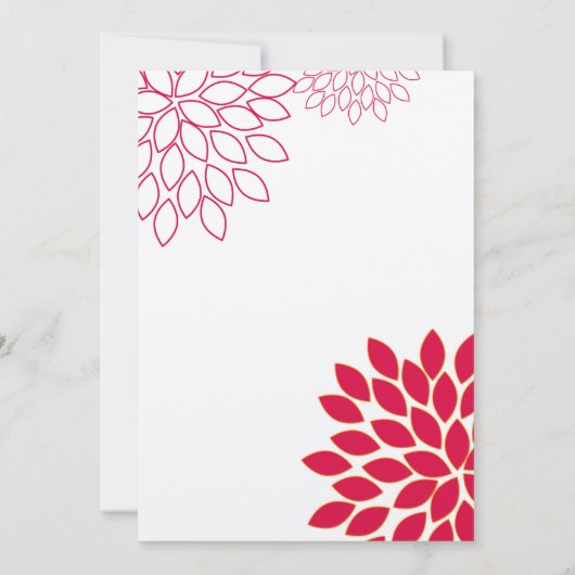 Moderne blumengeschichtliche Hochzeitseinladungen Einladung (Rückseite)