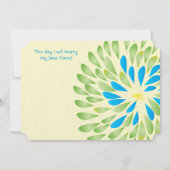 Moderne blumengeschichtliche Hochzeitseinladungen Einladung (Rückseite)