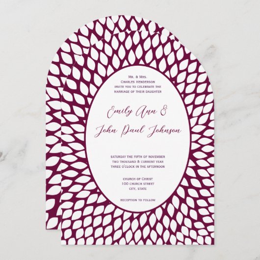 Moderne blumengeschichtliche Hochzeitseinladungen Einladung (Vorne/Hinten)