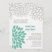 Moderne blumengeschichtliche Hochzeitseinladungen Einladung (Vorne/Hinten)