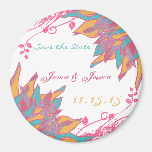 Moderne blumengeschichtliche Hochzeitseinladungen Magnet