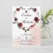 Moderne, blumengeschmückte Blume Einladung (Stehend Vorderseite)