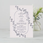 Moderne blumengeschmückte Einladung (Stehend vorne)