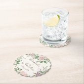 Moderne, blumengeschmückte Hochzeit personalisiert Untersetzer (Vor Ort)