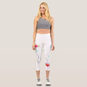 Moderne, blumengeschmückte, künstlerische und farb capri leggings (Vorderseite)