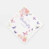 Moderne, blumengeschmückte Niedliche Butterfly Gir Serviette (Ecke)