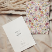 Moderne, blumengeschmückte Save the Date Einladung