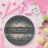 moderne, blumengeschmückte Weihnachtsfeste Pappteller (Party)