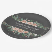 moderne, blumengeschmückte Weihnachtsfeste Pappteller (Schrägansicht)