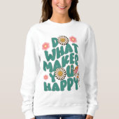 Moderne, blumengeschmückte Winterlerinnen Sweatshirt (Vorderseite)