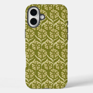 Moderne Blumengestaltung: Weiße Doldenblüten iPhone 16 Plus Hülle